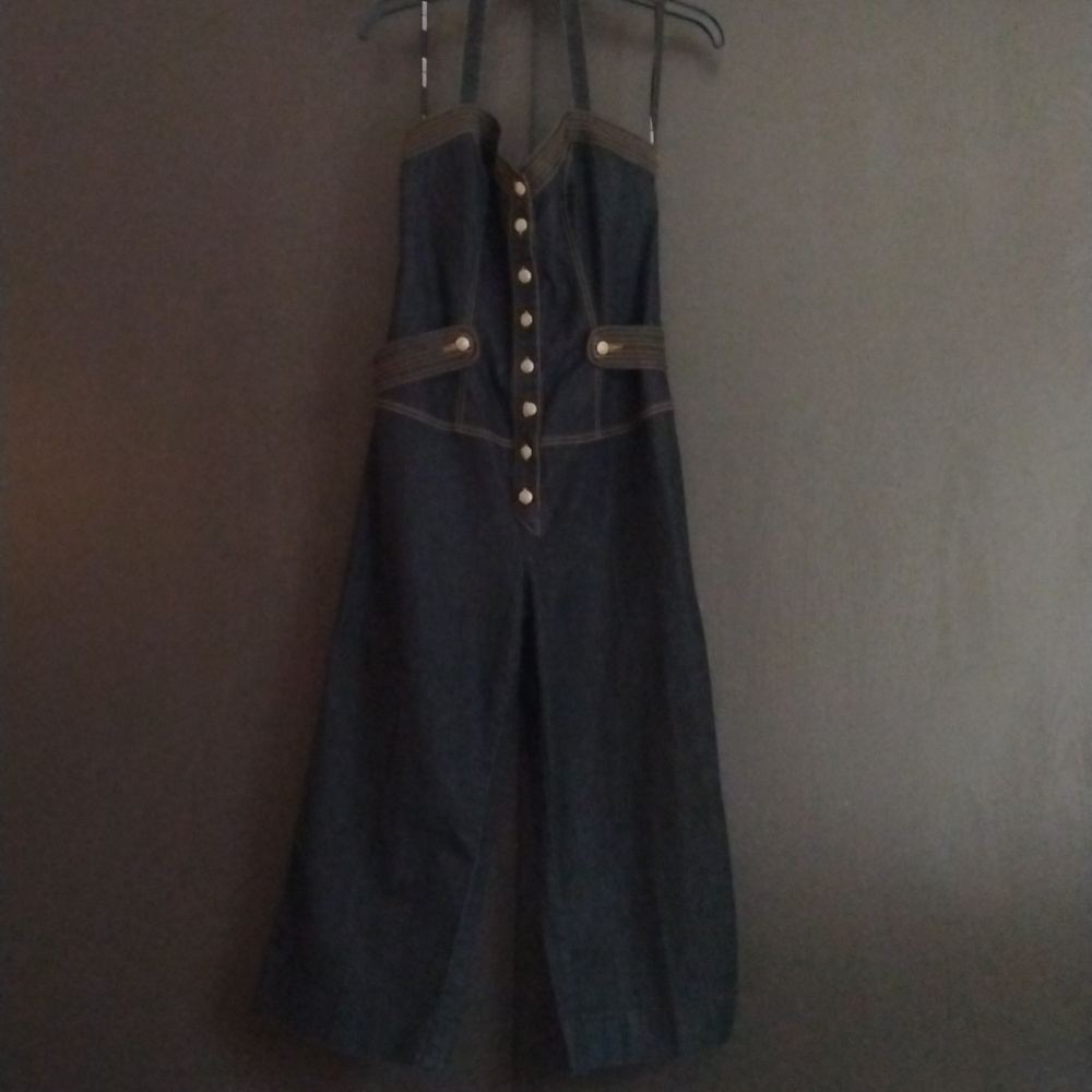 Denim Wide Leg Jumpsuit by BISOU BISOU